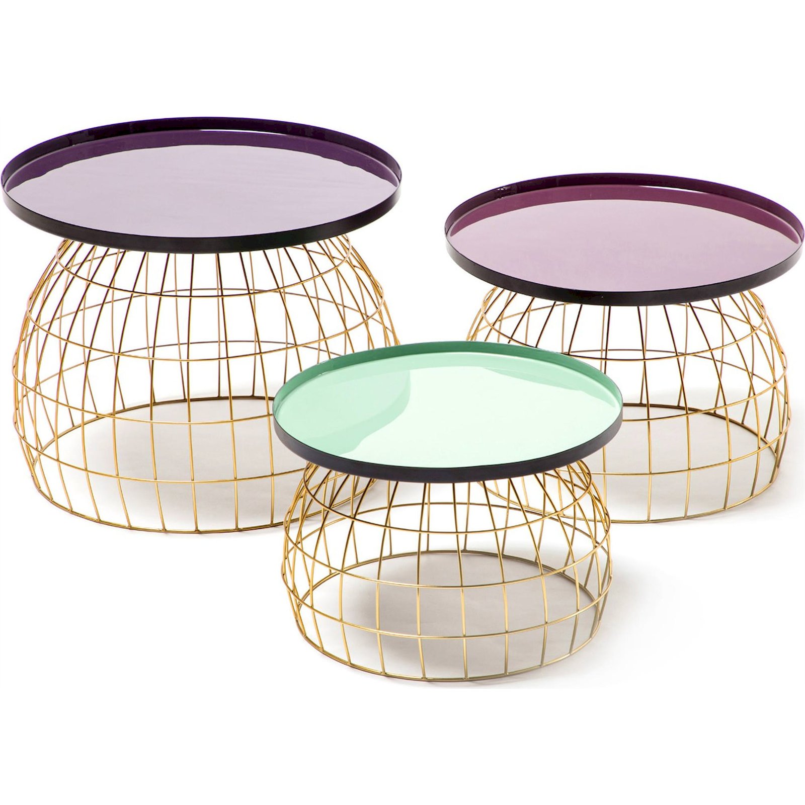 Tables gigognes rondes en fer (lot de 3), ARTE ESPINA