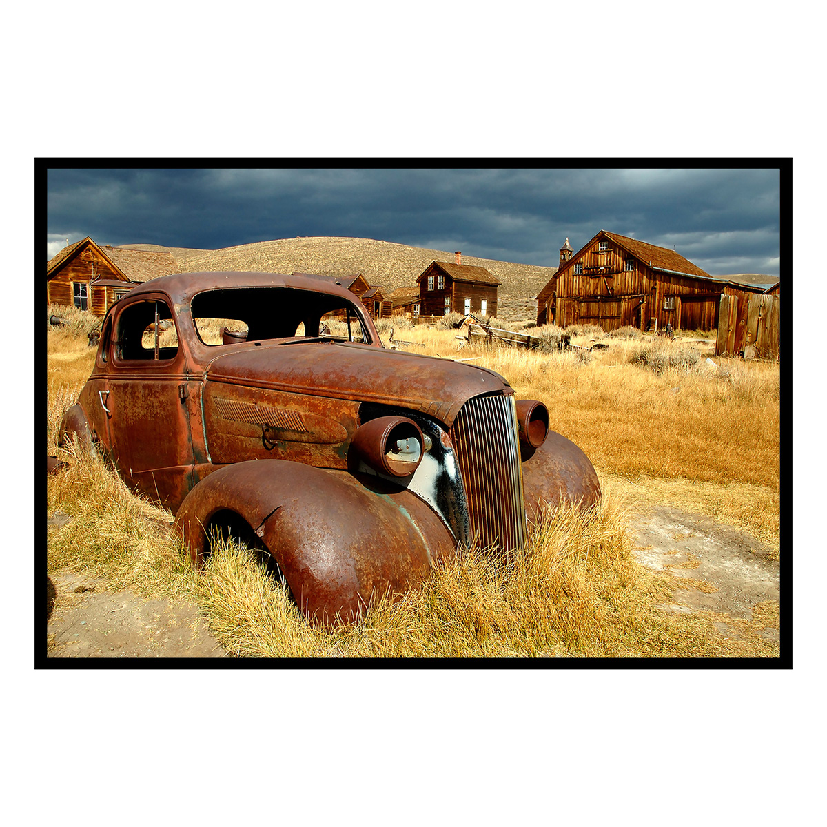 Affiche encadrée voiture vintage, HEXOA