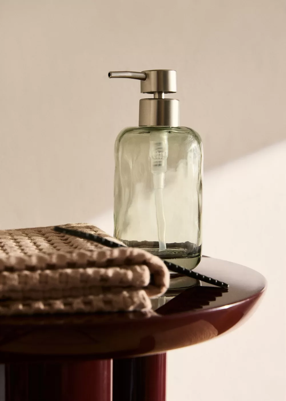 Distributeur de savon cylindrique en verre, MANGO HOME