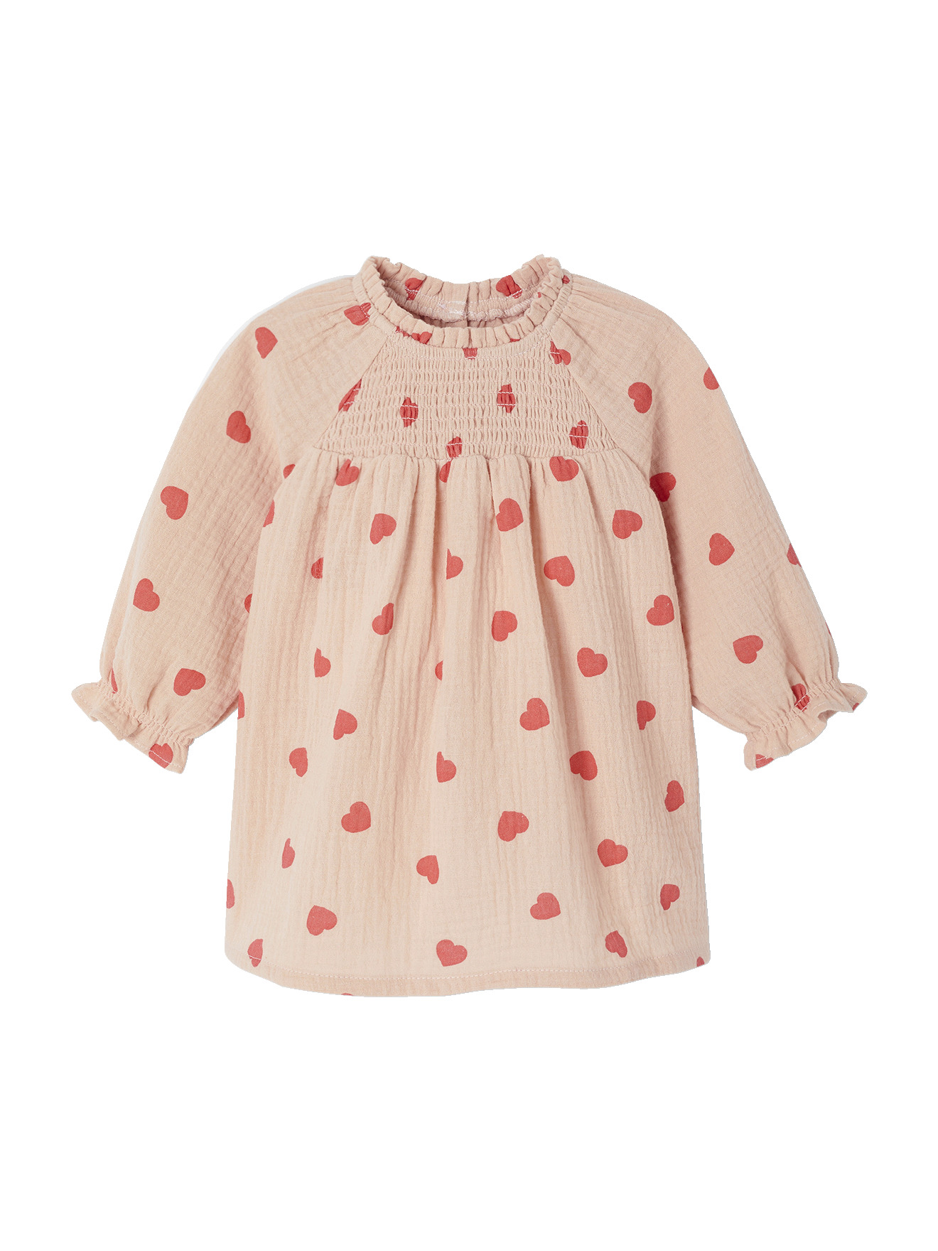 Robe bébé imprimée de petits coeurs, VERTBAUDET