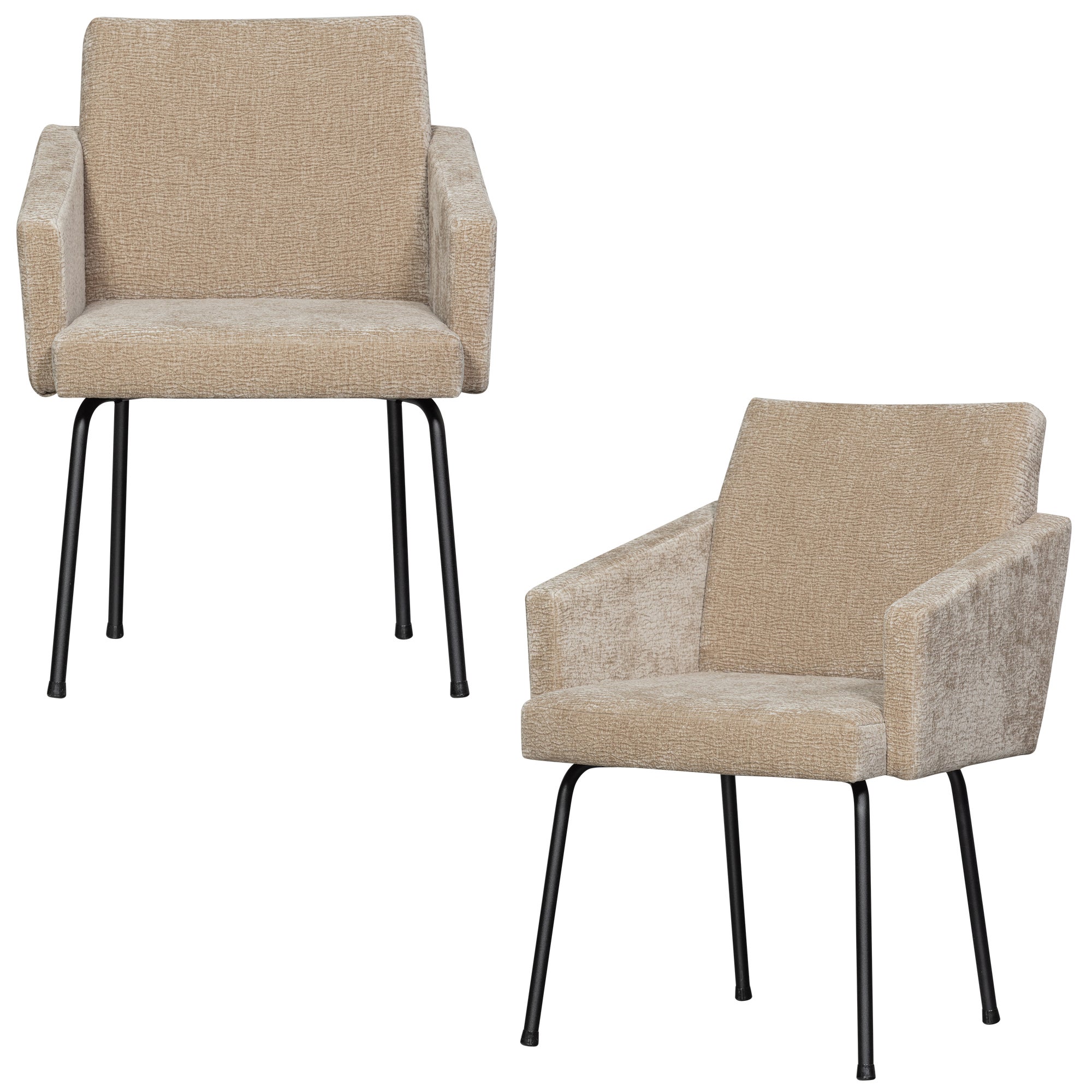 Lot de 2 chaises de table en chenille MOUNT, WOOOD