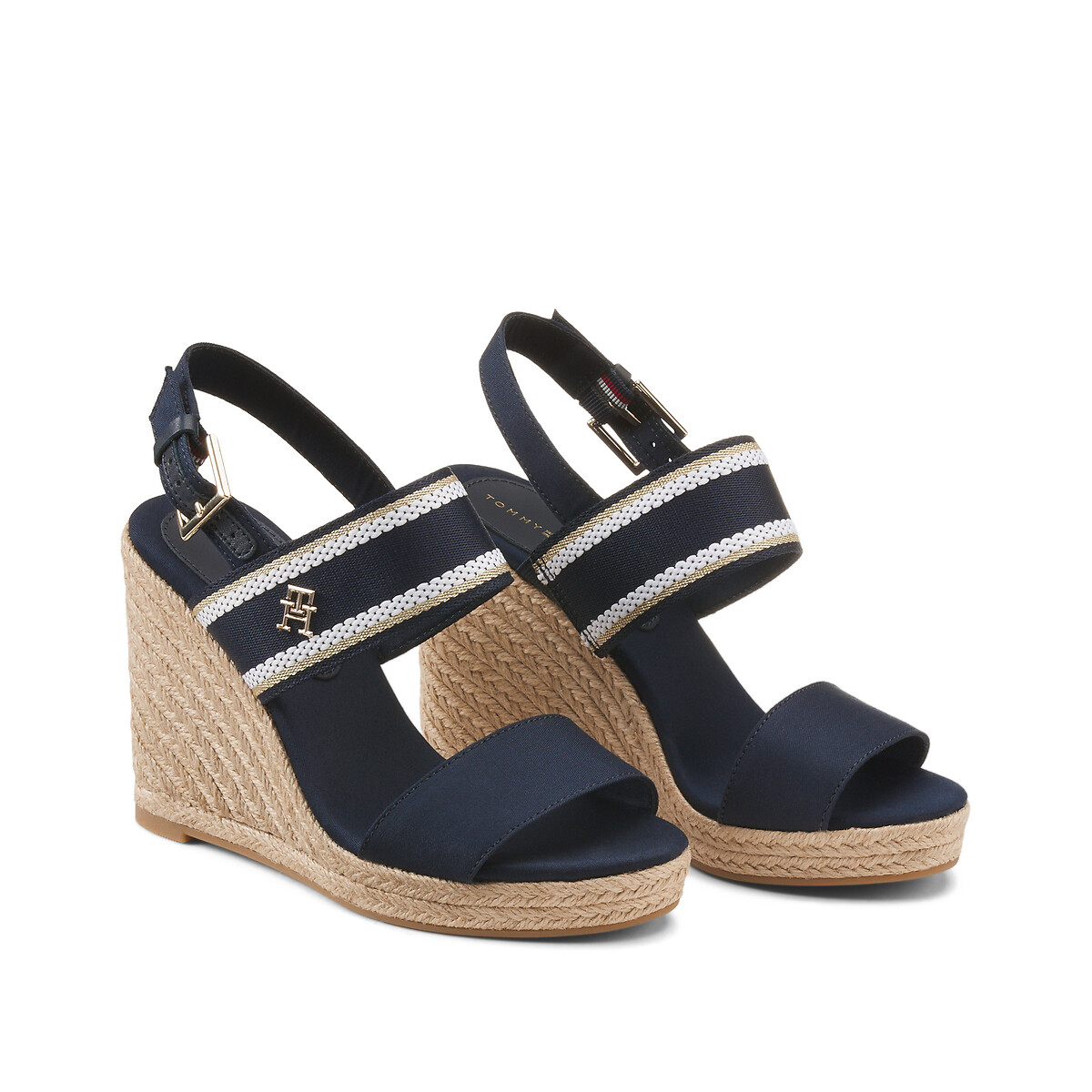 Sandales compensees webbing. Tommy Hilfiger bleu marine La Redoute