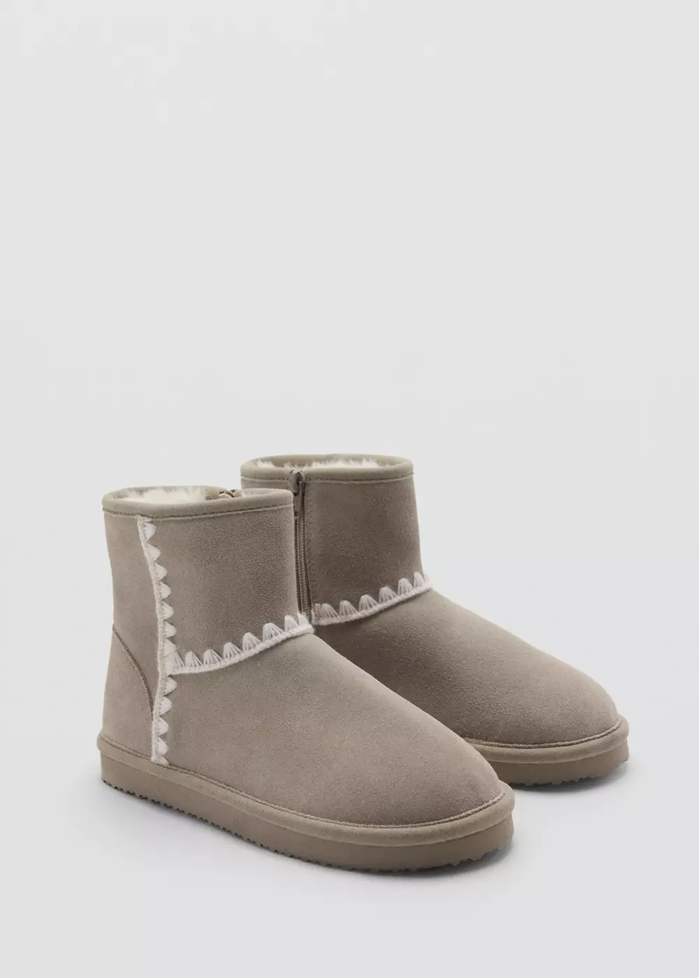 Bottines en cuir à détails brodés, MANGO KIDS