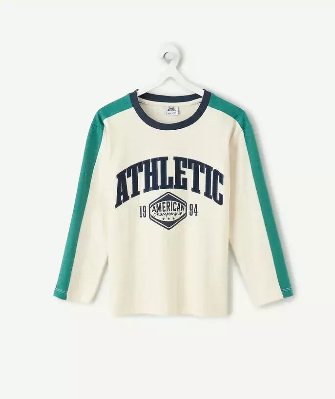 T-shirt a maniche lunghe colourblock, TAPE A L'OEIL