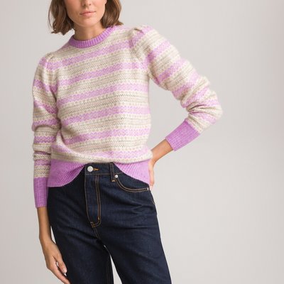 Pull col rond, en maille jacquard LA REDOUTE COLLECTIONS