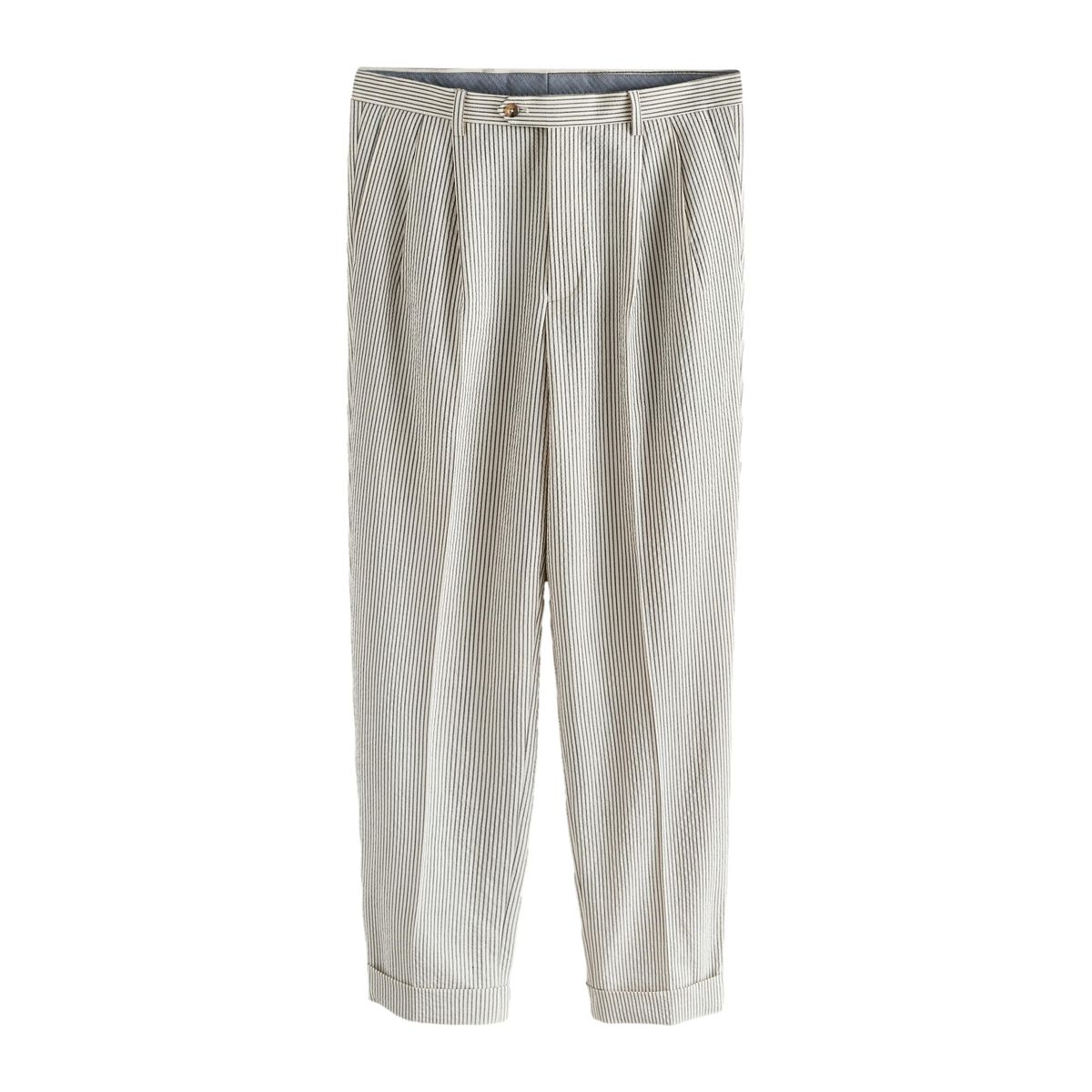 Pantalon de costume plissé en seersucker rayé, NEXT