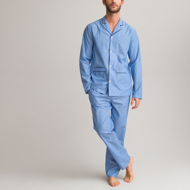 Pijama rayas azules <span itemprop=