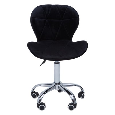 Velvet Quilted Office Chair with Chrome Base SO'HOME