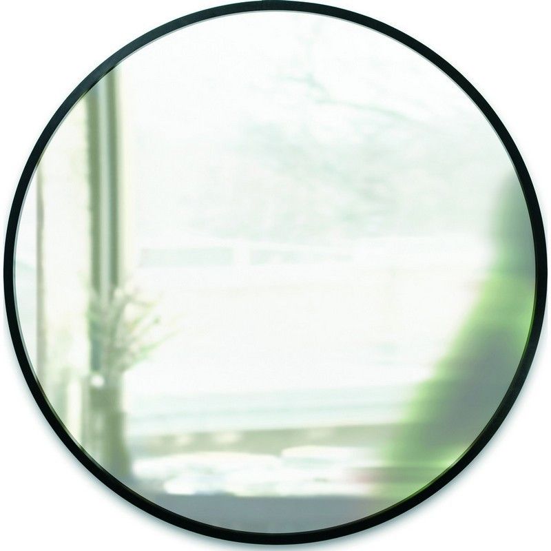 grand miroir mural rond caoutchouc hub