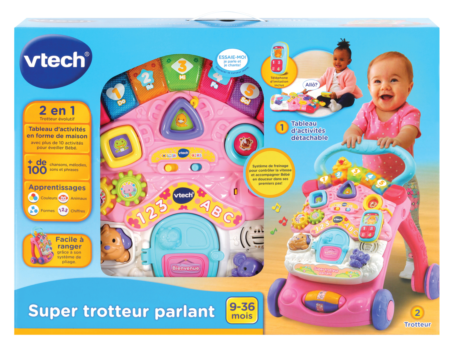 Super trotteur parlant 2 en 1 rose rose Vtech La Redoute