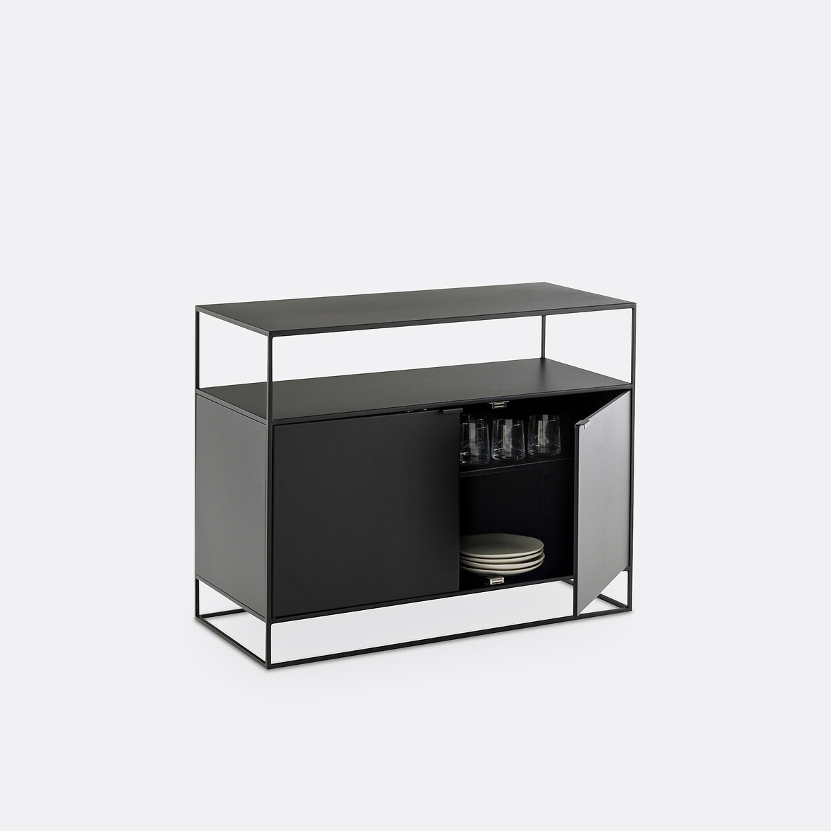 Credenza Buffet In Stile Boho | 88,9 Cm Con Anta Scorrevole A Tapparella | Armadio Consolle Per Soggiorno - 4