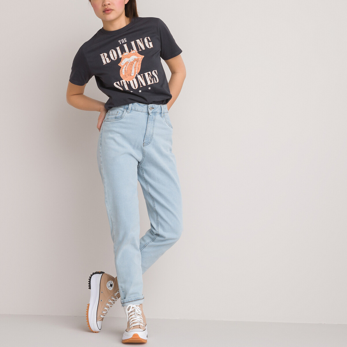 La Redoute Fille Vêtements Pantalons & Jeans Jeans Baggy & Large Jean taille haute KOGMadison large 
