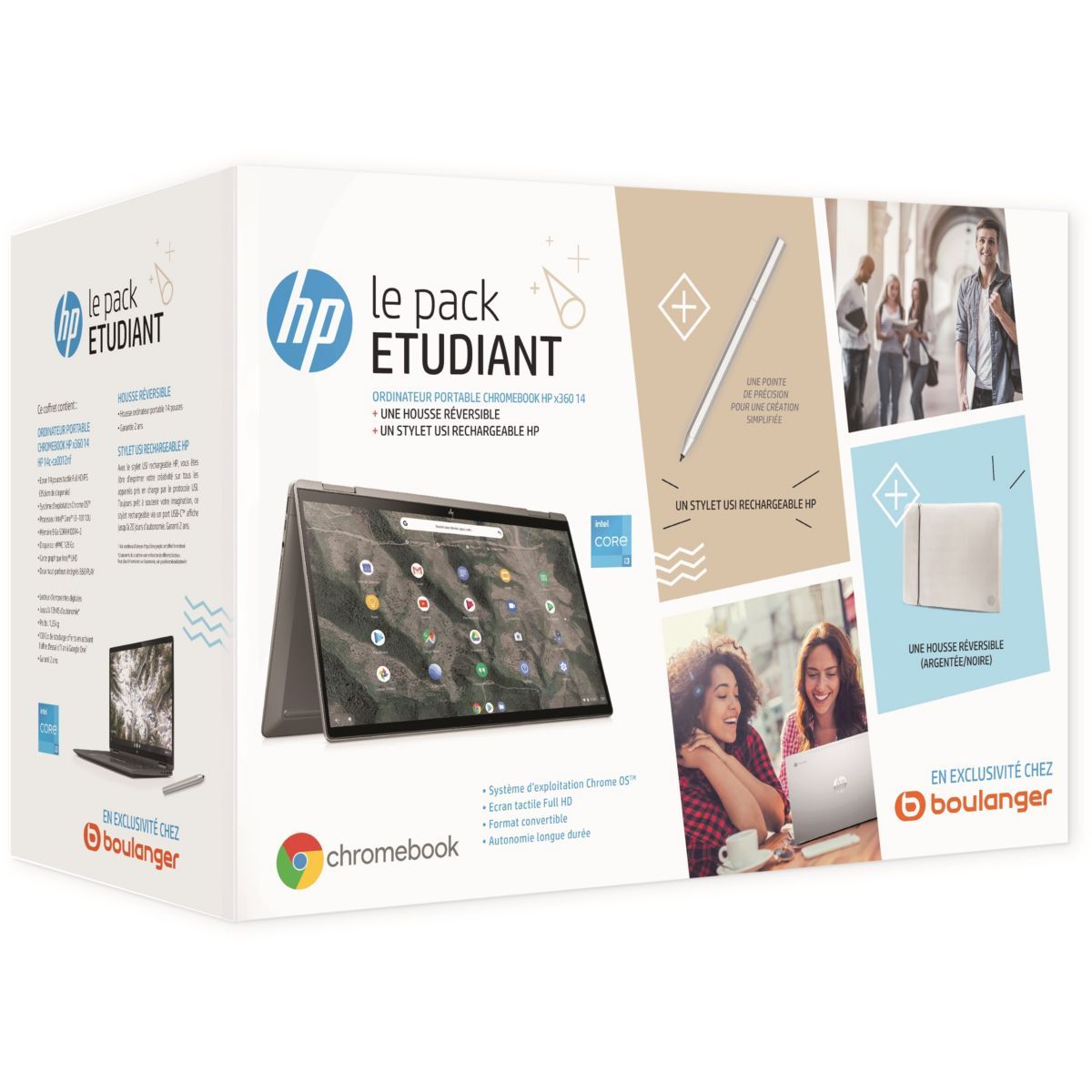 Chromebook Pack Etudiant 14c-ca0012nf+Housse+Stylet