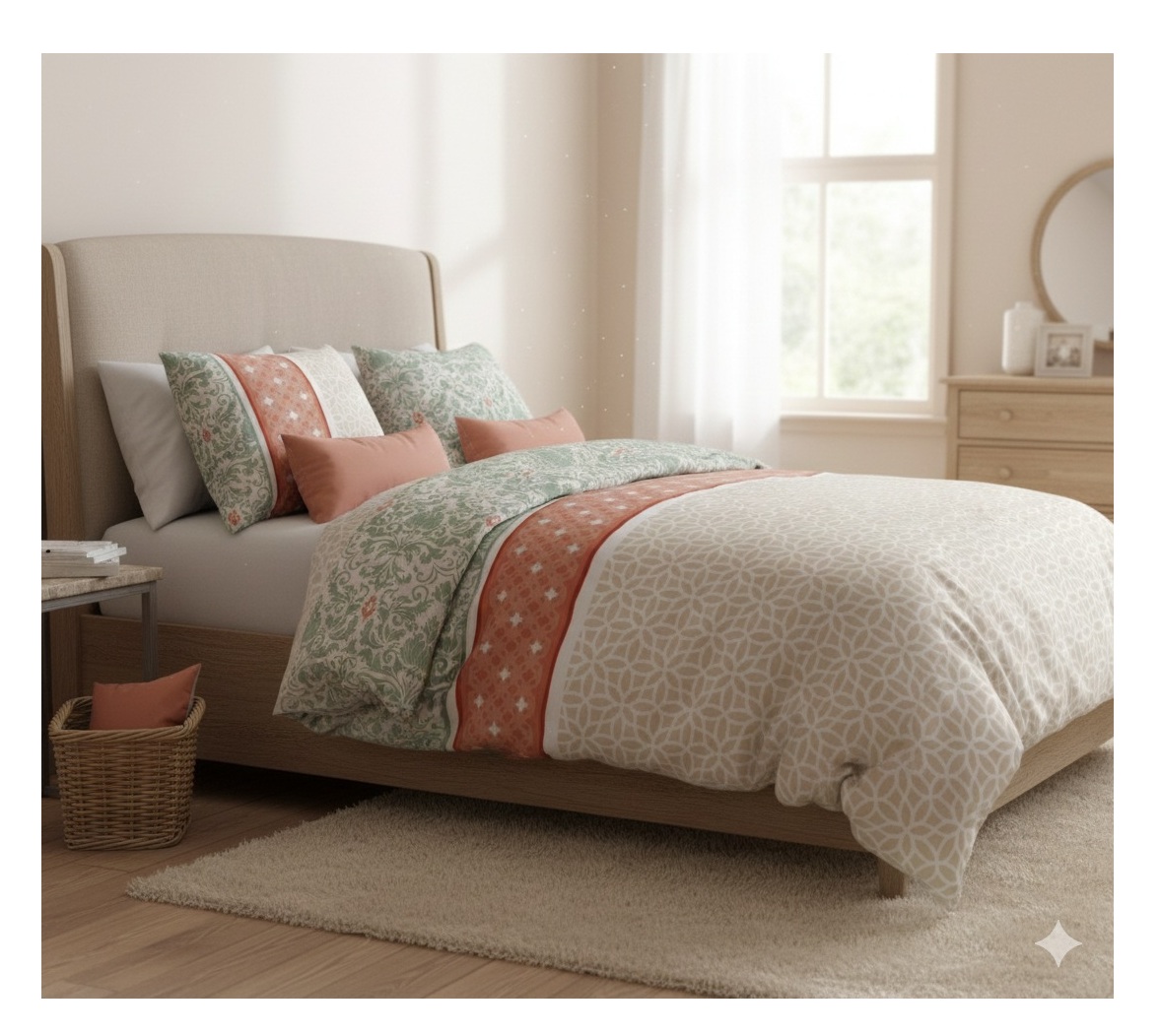 Housse couette + taie Arabesque, EDEN