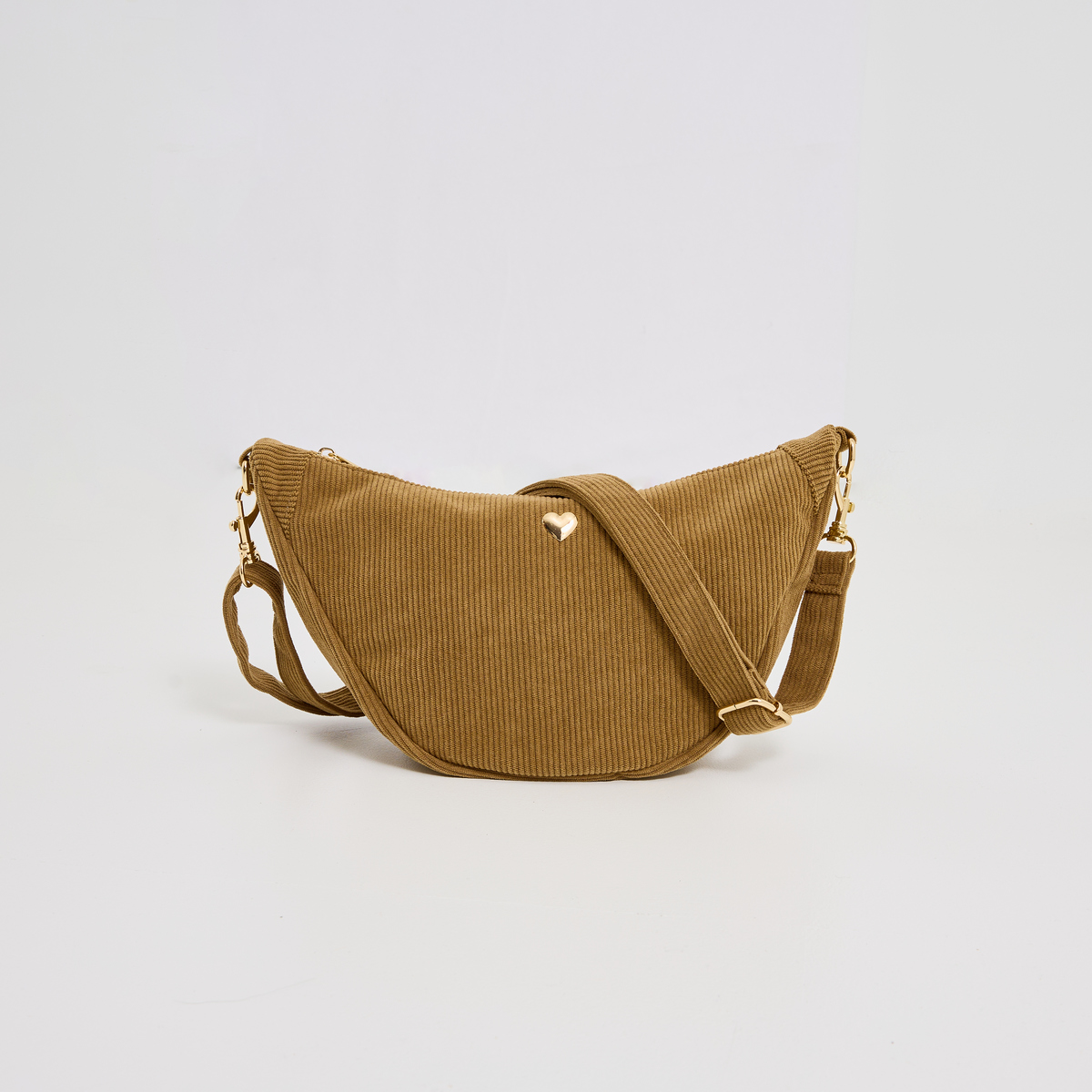 Sac demi-lune en velours côtelé, GRAIN DE MALICE