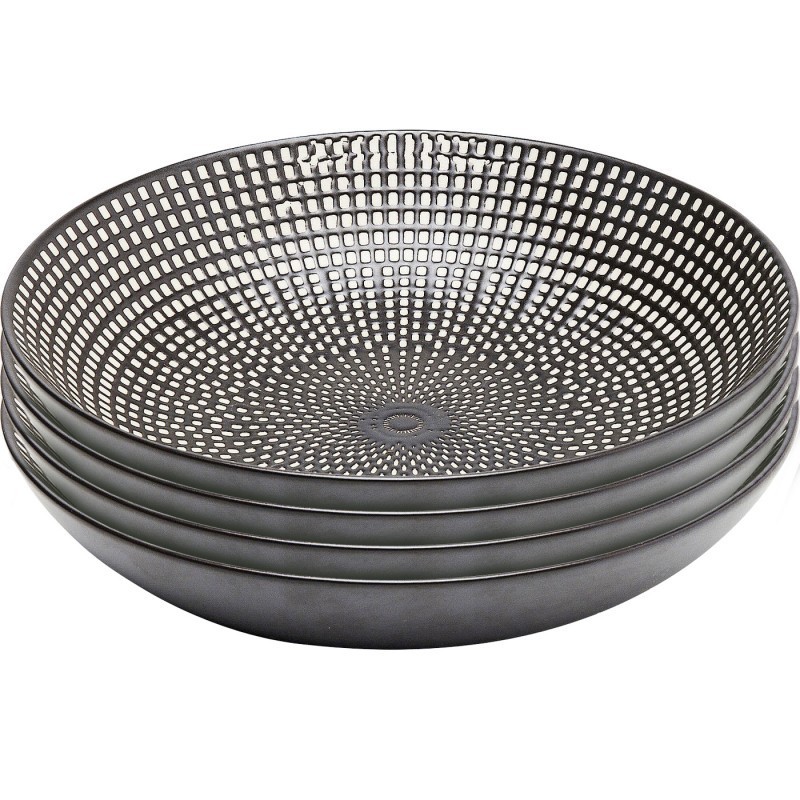 Lot de 4 assiettes creuses, GWAYI, KARE DESIGN