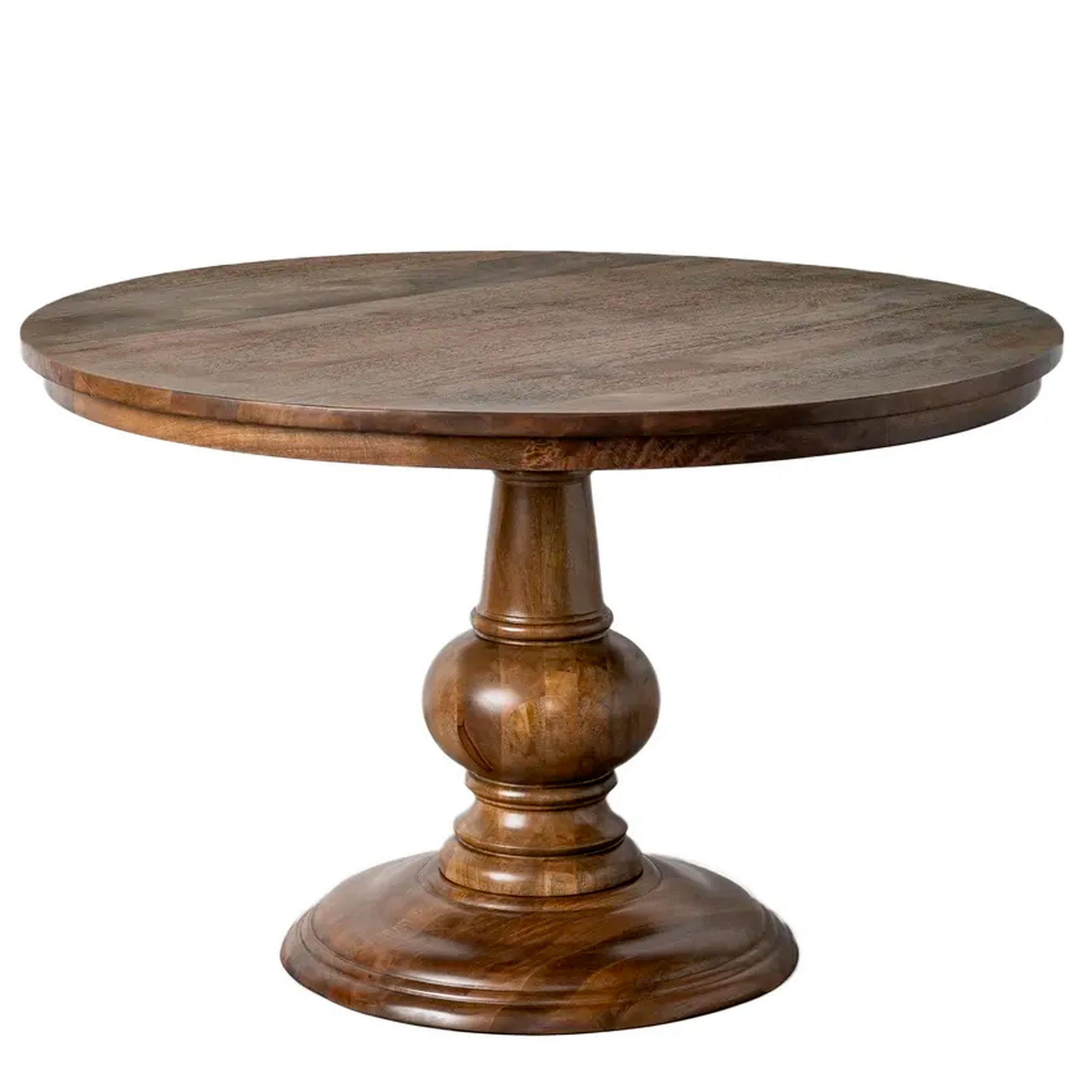 Table à manger classique ronde bois de manguier 120x120x77cm, WADIGA