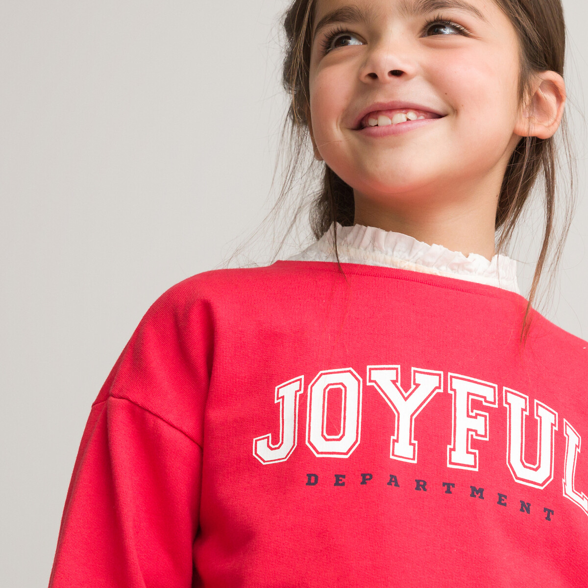 Sudadera cuello redondo 3-14 años rojo La Redoute Collections | La Redoute