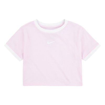 Logo Print Cotton T-Shirt with Short Sleeves NIKE