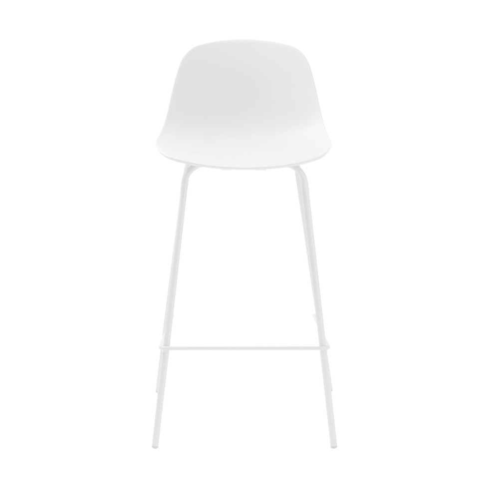 Lot de 2 chaises de bar en plastique et métal H67,5cm- HEL, DRAWER