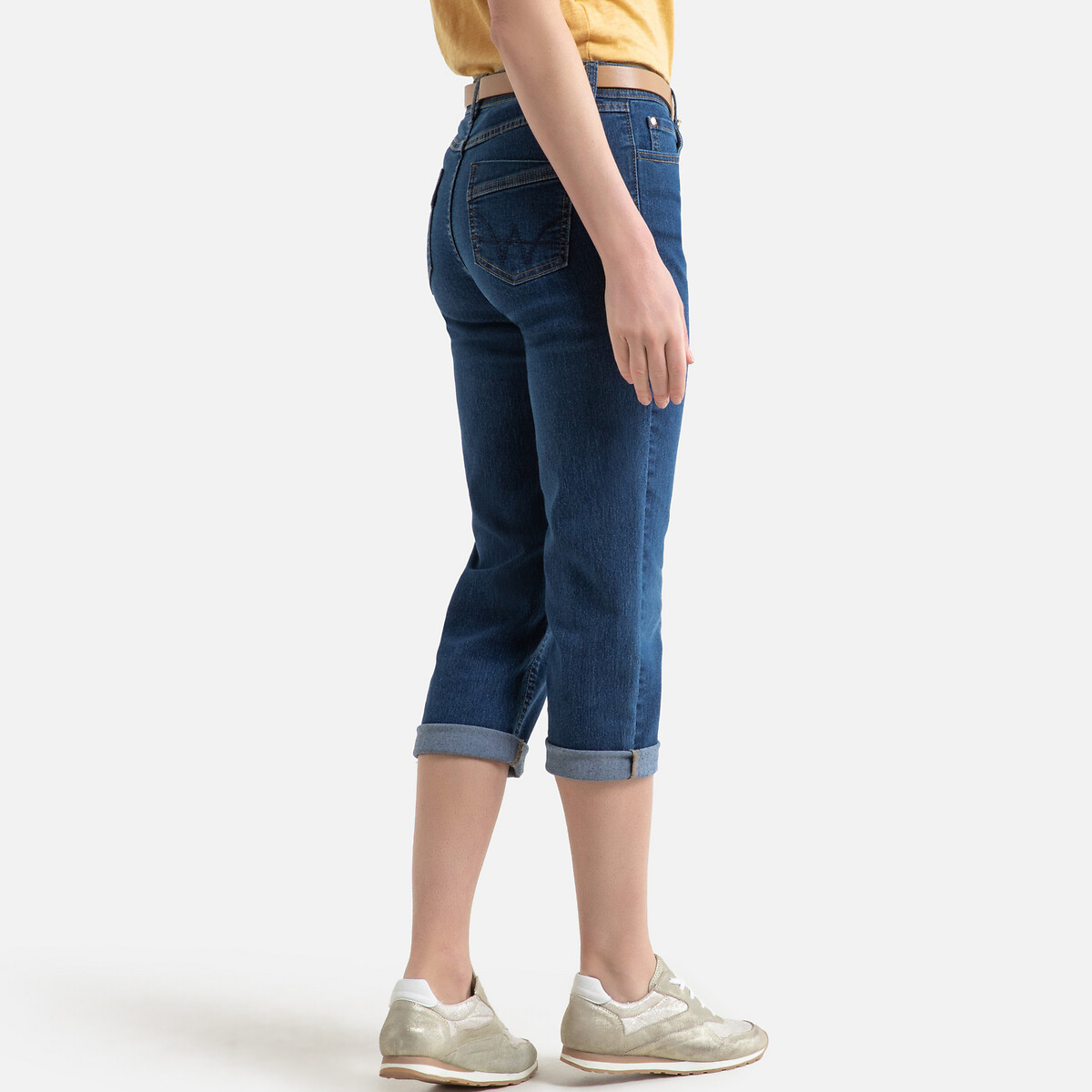 Pantalon Femme Anne Weyburn - Bleu Marine - Taille 40 - Tissu Stretch (Coton, Élasthanne, Polyester) - Occasion Très Bon État