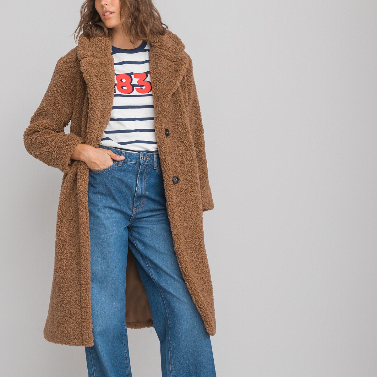 Long manteau camel discount femme