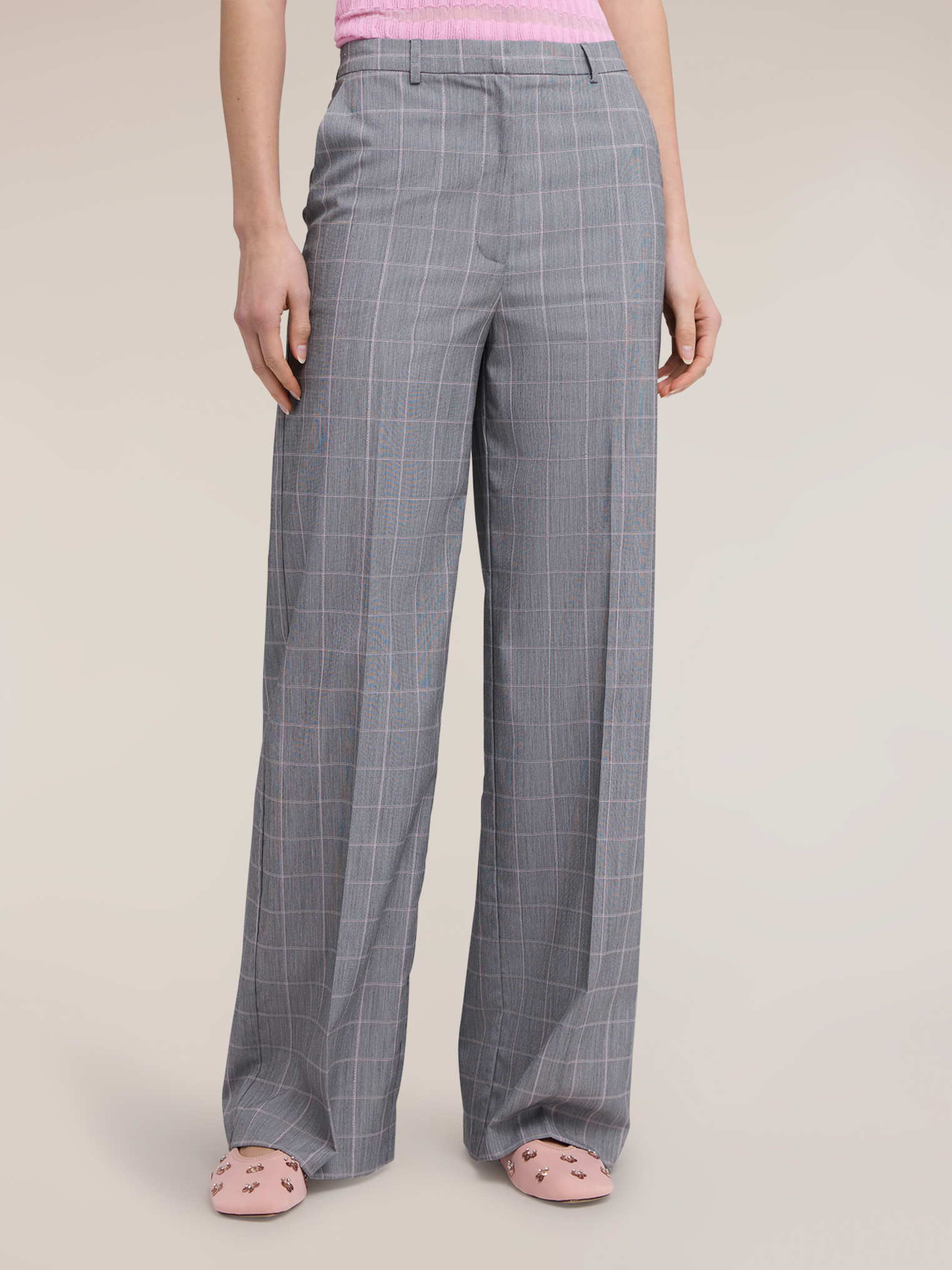 Pantalon palazzo à motif prince de Galles, MOTIVI