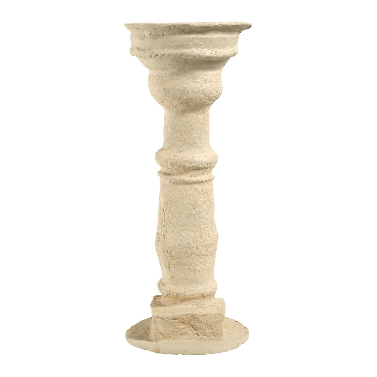 Sellette décorative papier mâché dia 25x71, BLANC D’IVOIRE