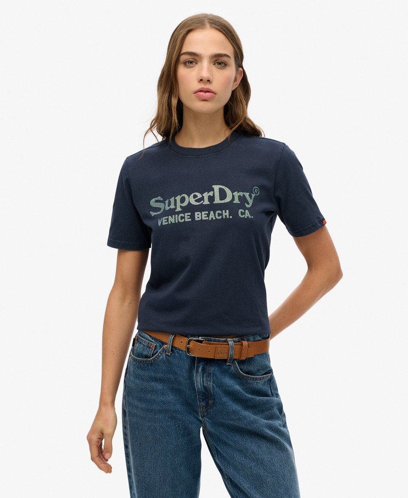 T-shirt décontracté métallisé Venue, SUPERDRY