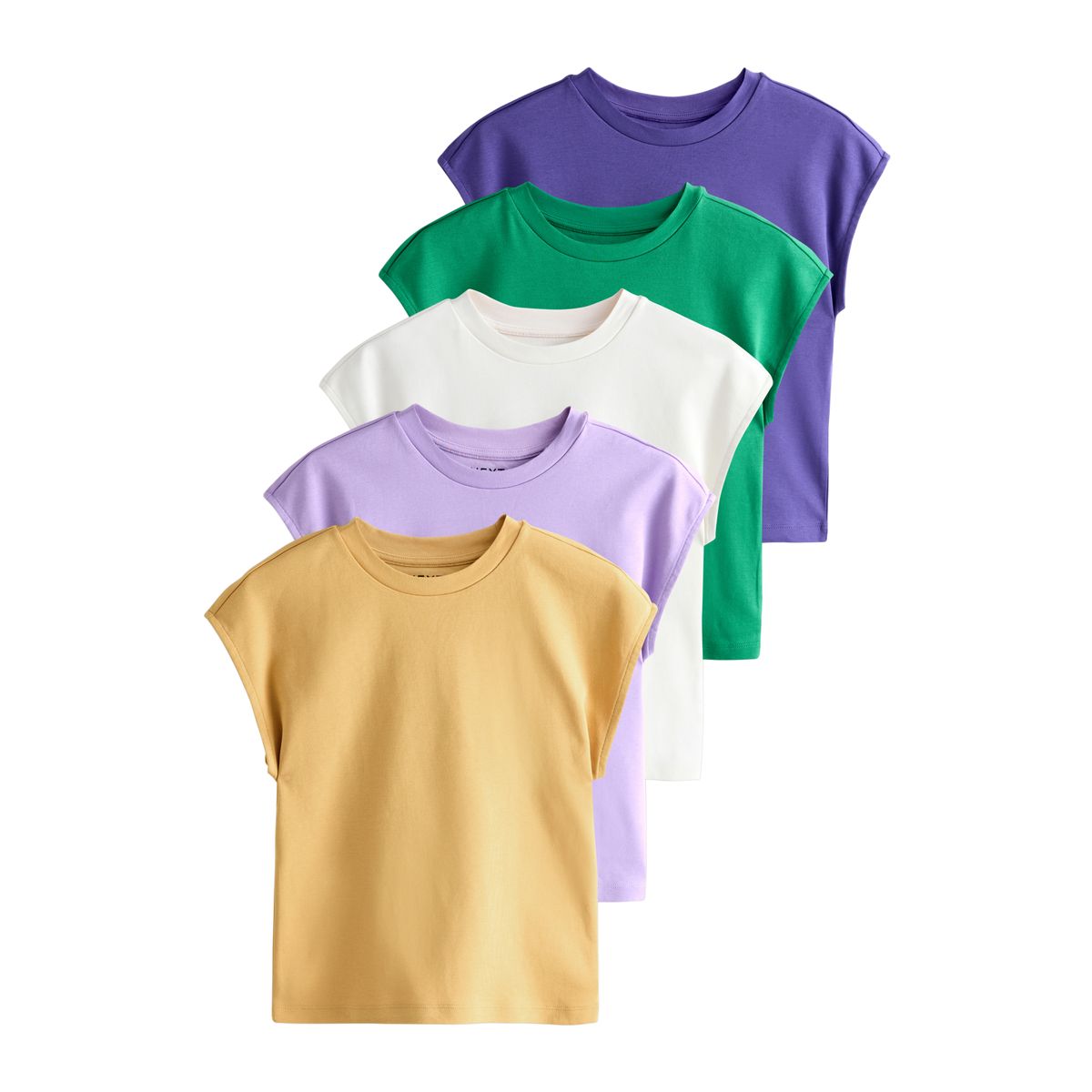 T-shirt ajusté à mancherons, lot de 5, NEXT