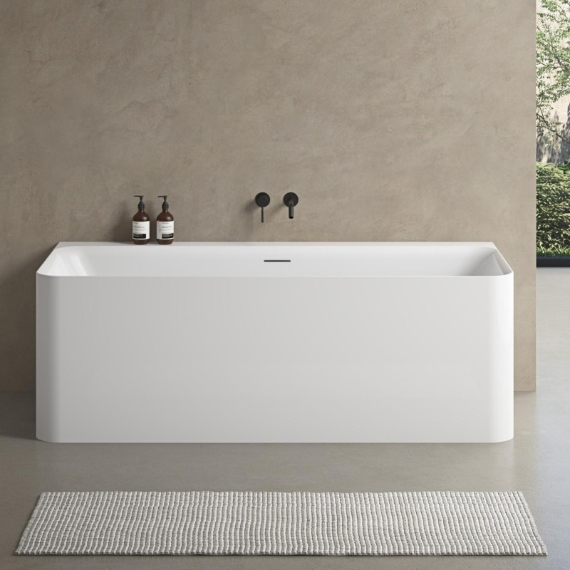 Baignoire acrylique Lucite murale blanche 170cm URBAN, MOB IN