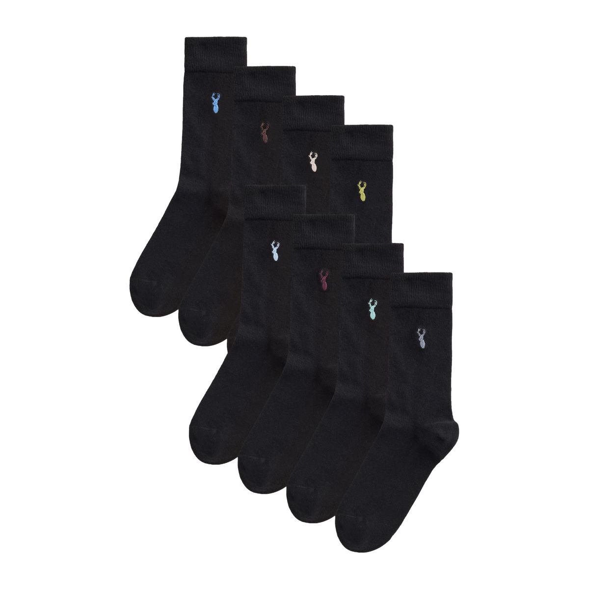 Chaussettes fraîcheur brodées à motif cerf, NEXT