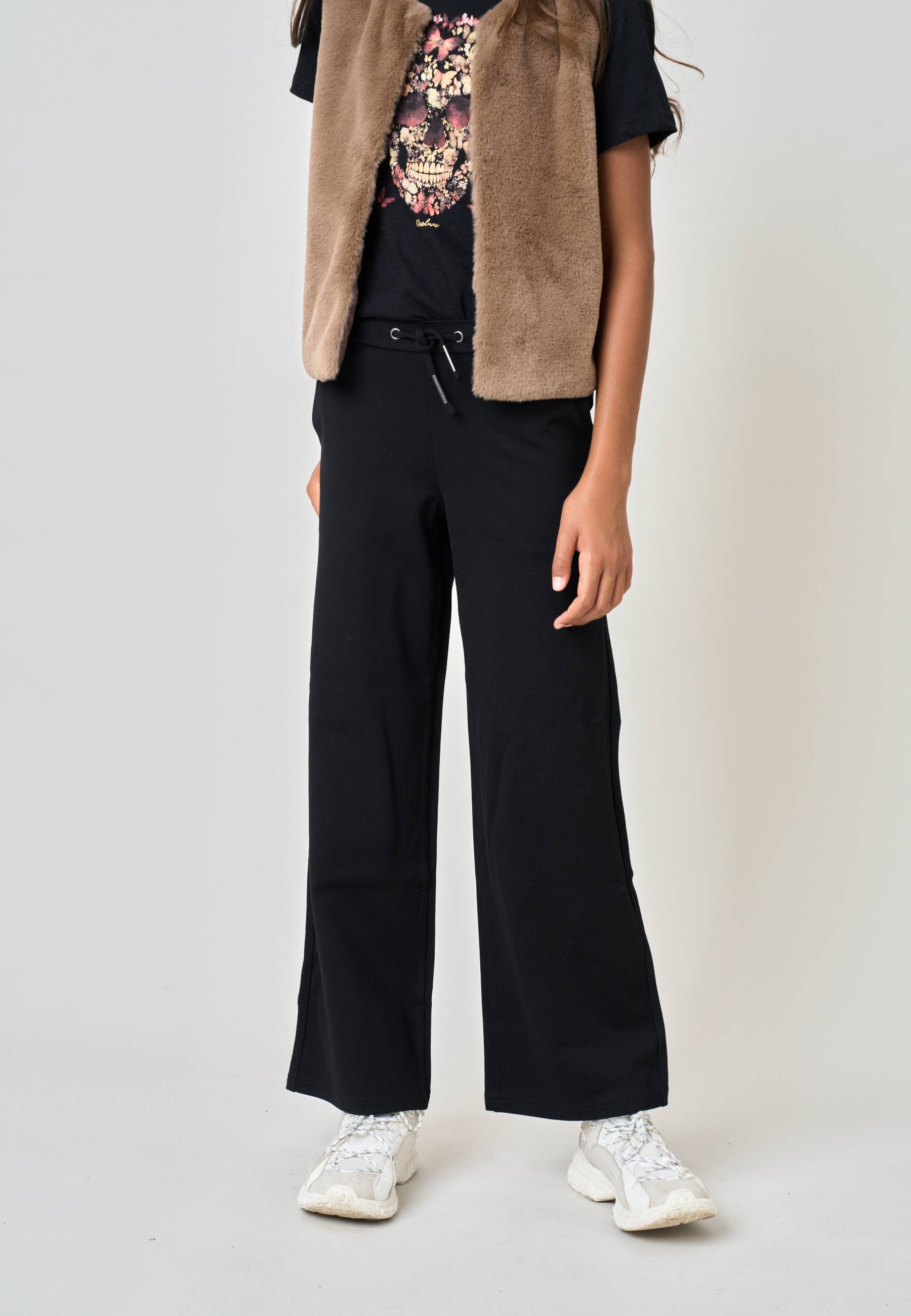 Pantalon large fille en maille interlock NOA, DEELUXE