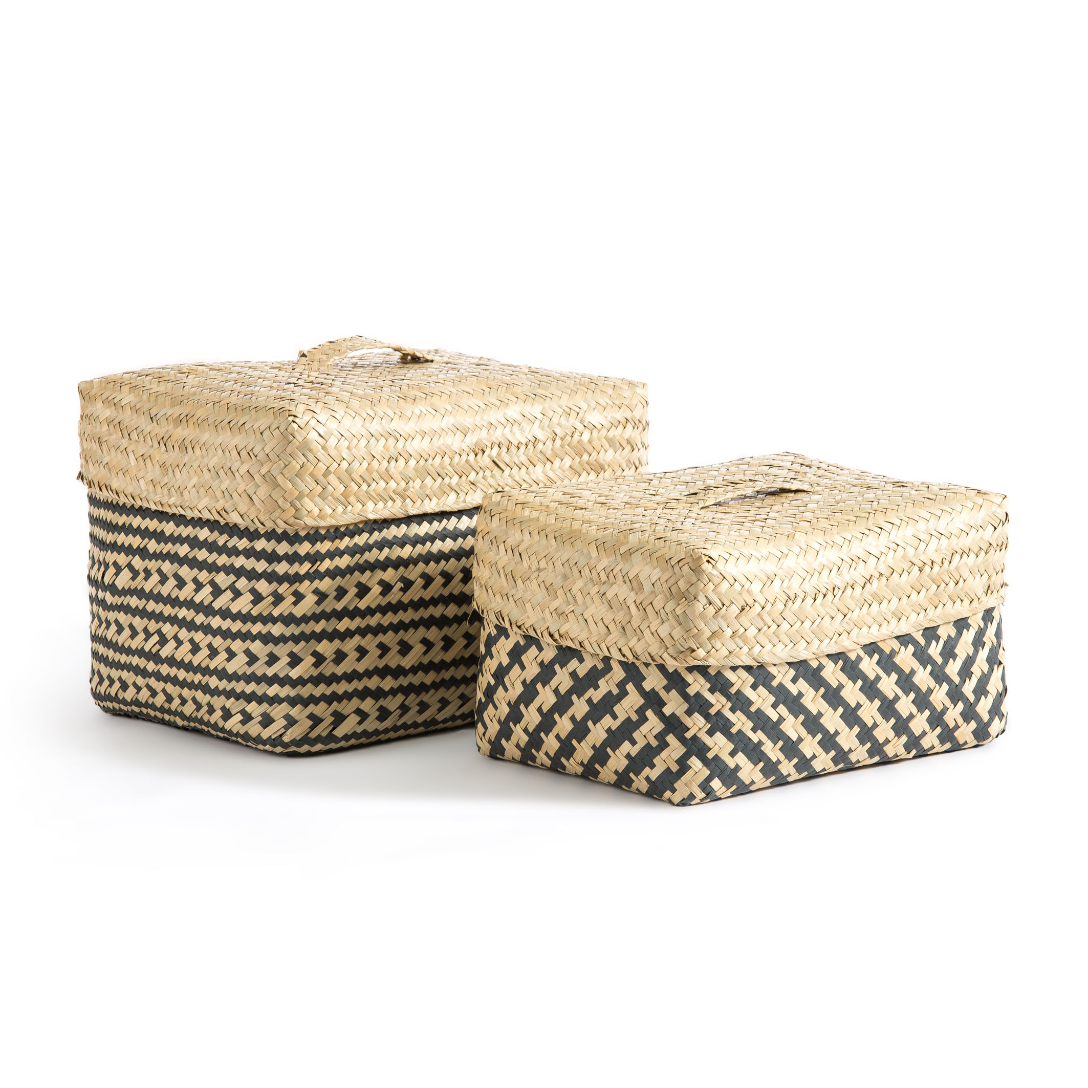 Set of 2 kotak baskets natural/black La Redoute Interieurs