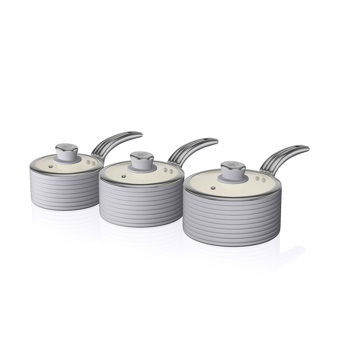 3-Piece Retro Pan Set in Grey, SWAN