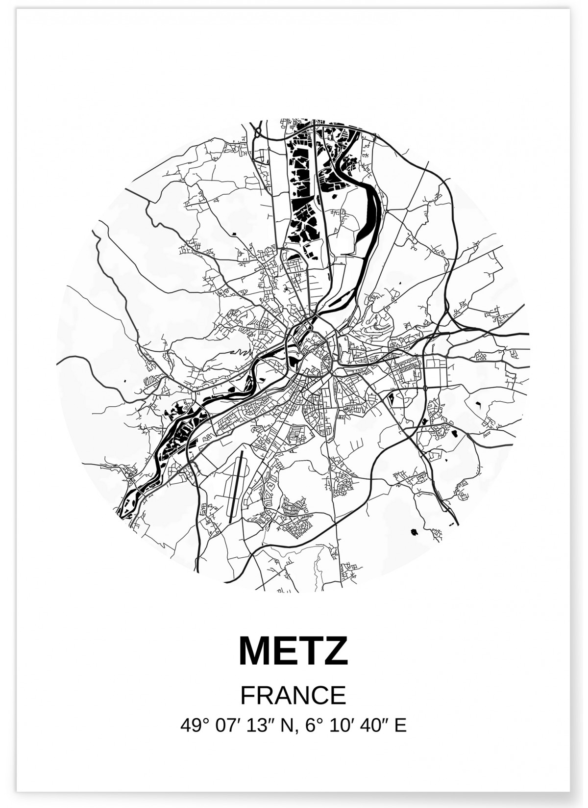 Affiche Carte Metz, L'AFFICHERIE