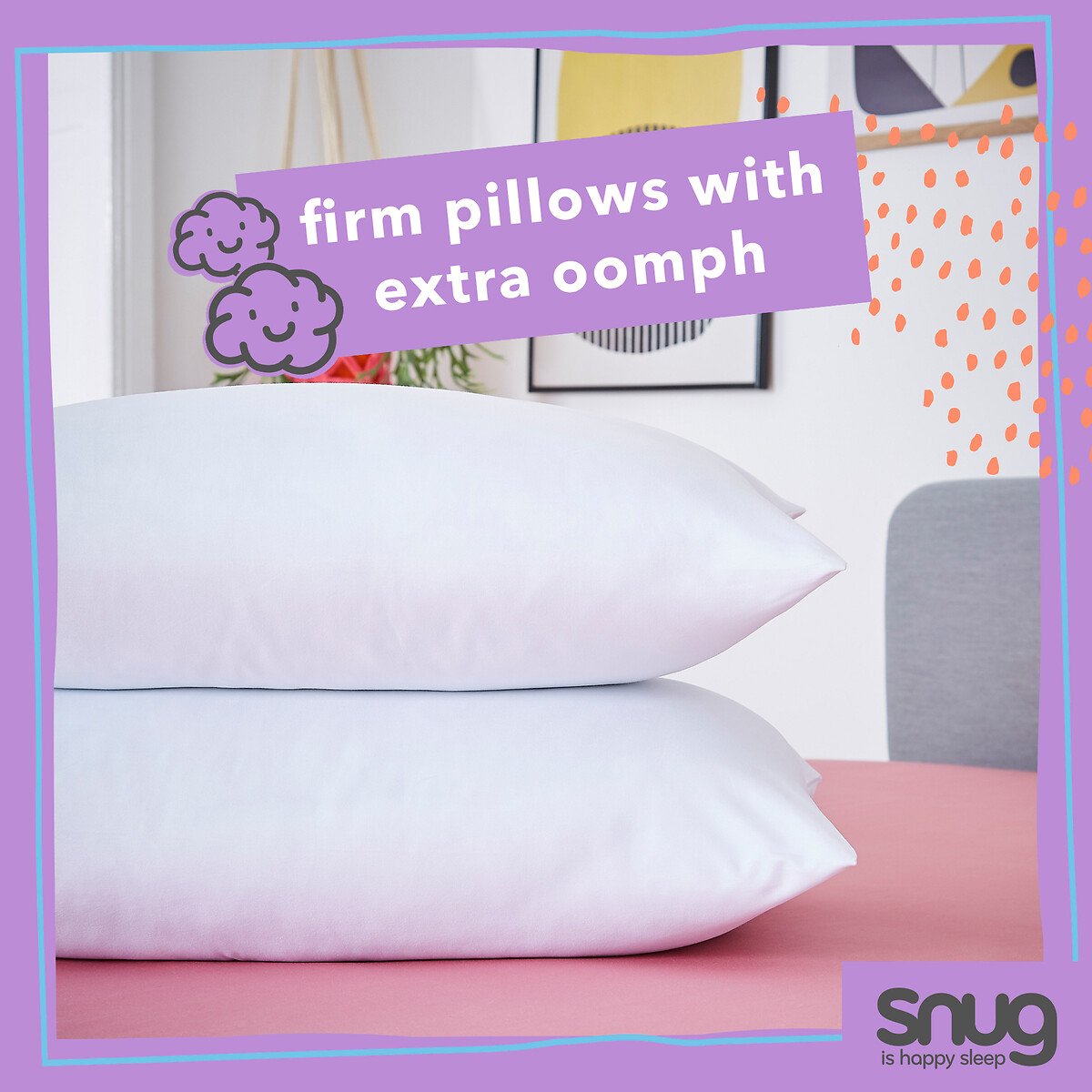 Fantastically firm pillow pair white Snug La Redoute