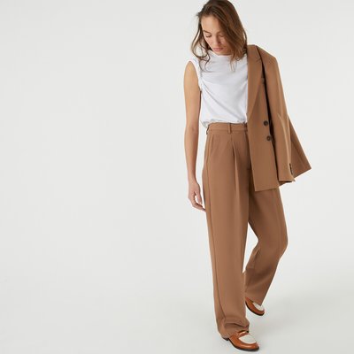 Wide Leg Trousers with Pleat Front, Length 31.5" LA REDOUTE COLLECTIONS