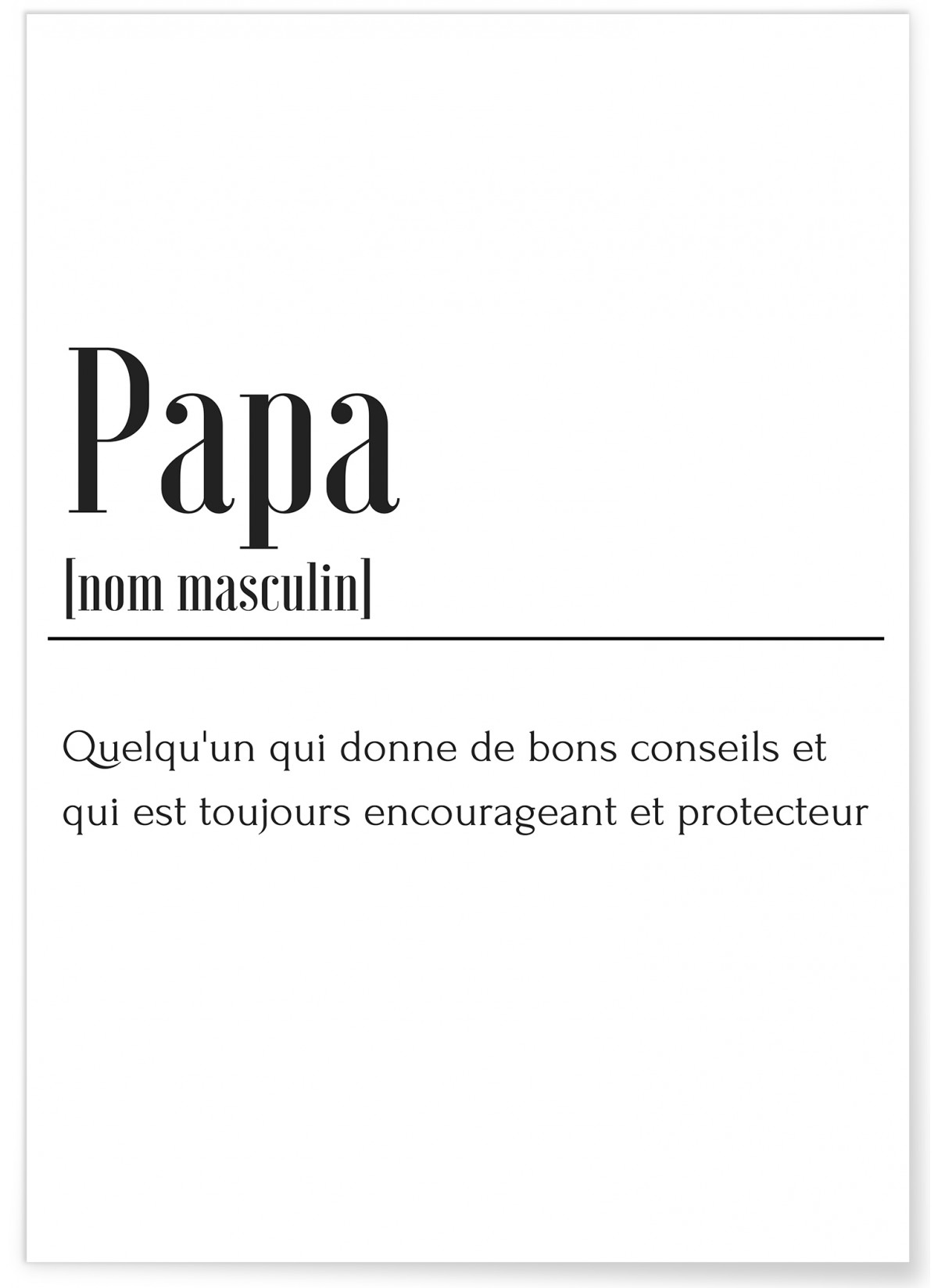 Affiche Définition Papa, L'AFFICHERIE