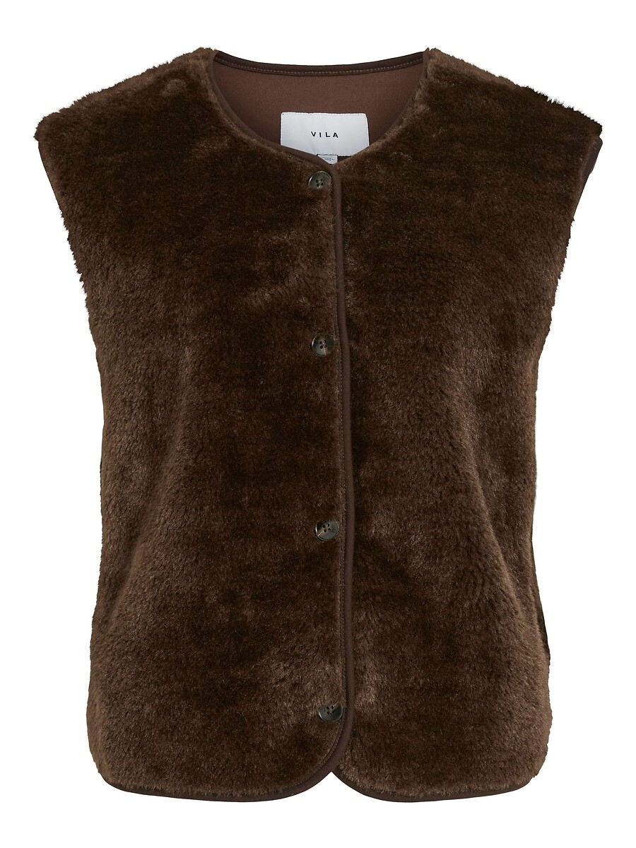 Gilet sans manches en tissu duveteux, VILA