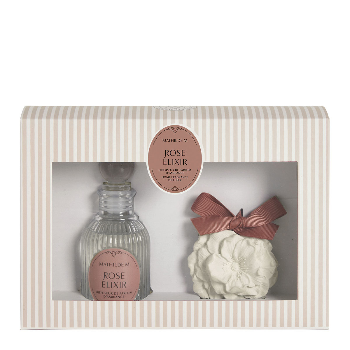 Coffret diffuseur de parfum 90 ml et décor - Rose Élixir, MATHILDE M