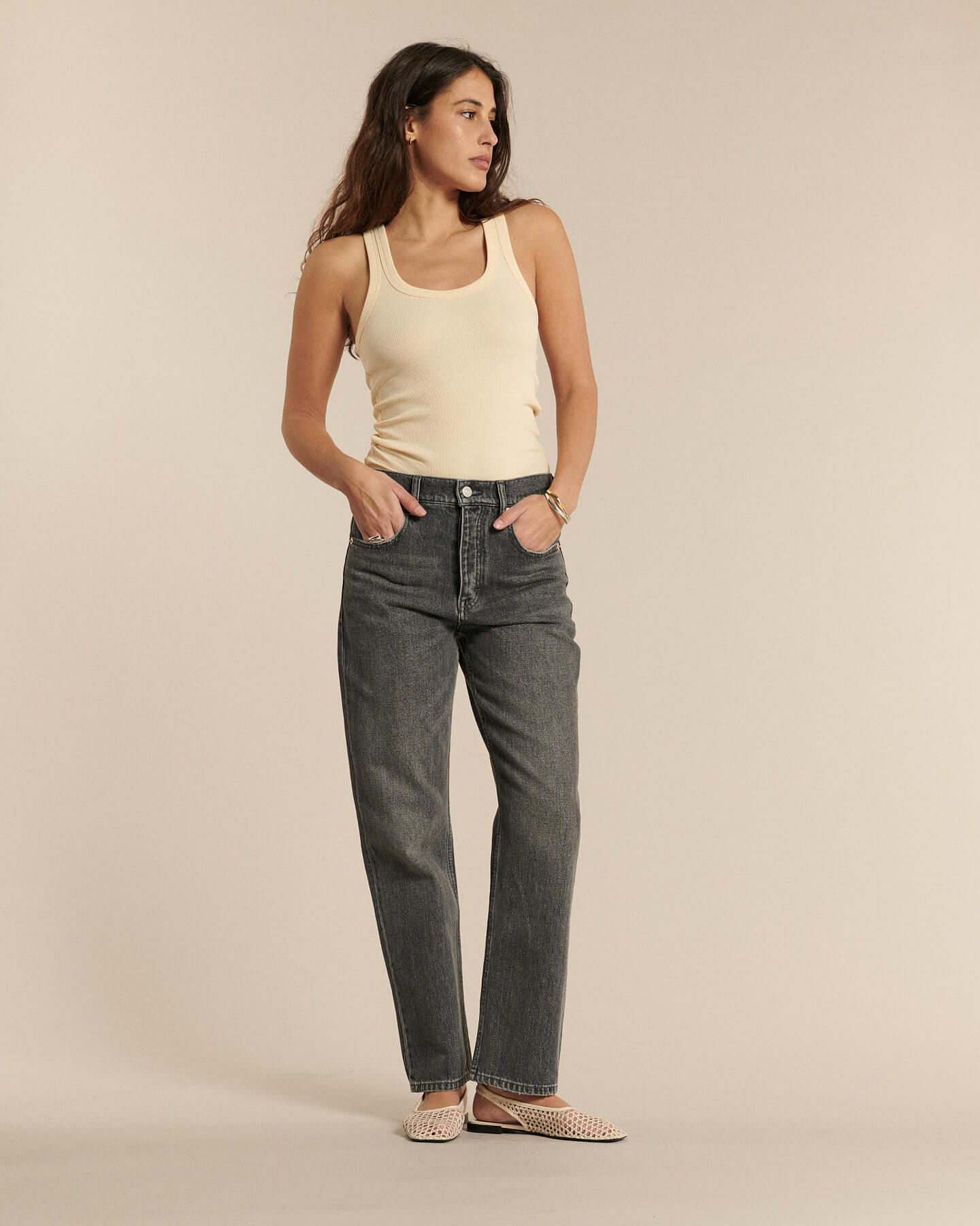 JEANS BOYFRIEND TAILLE MOYENNE DENIM AUTHENTIQUE, LABDIP
