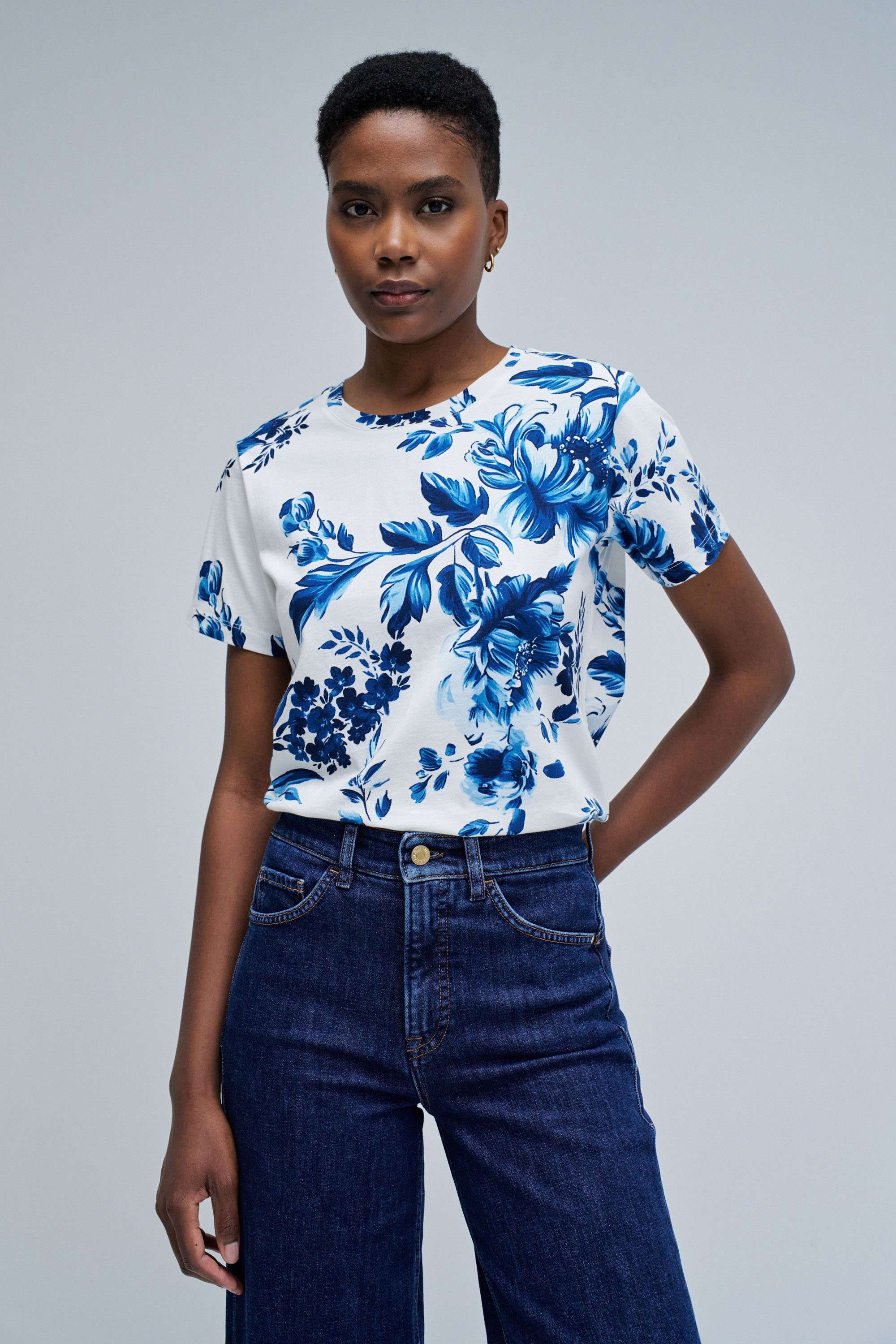 T-SHIRT AVEC MOTIF FLORAL, SALSA JEANS