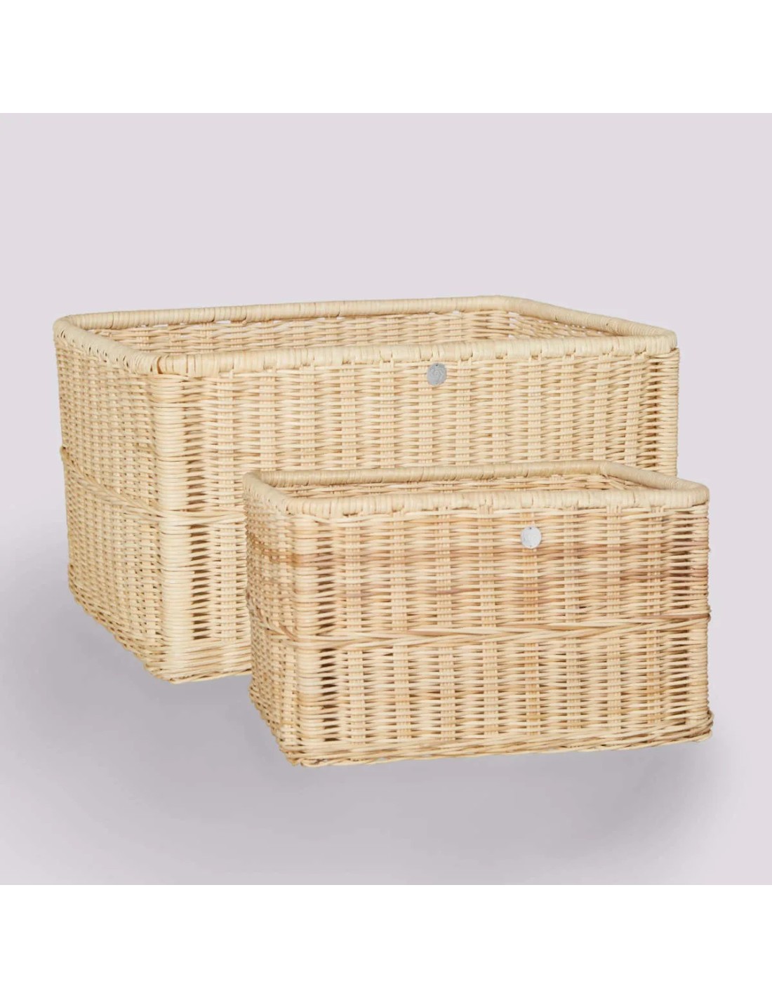 Set de 2 paniers de rangement en rotin, KOK