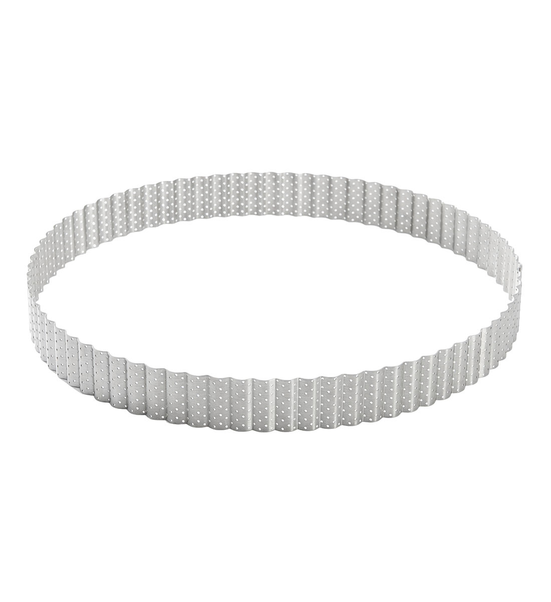 Cercle à tarte perforé cannelé ø28 cm - acier inoxydable, DE BUYER