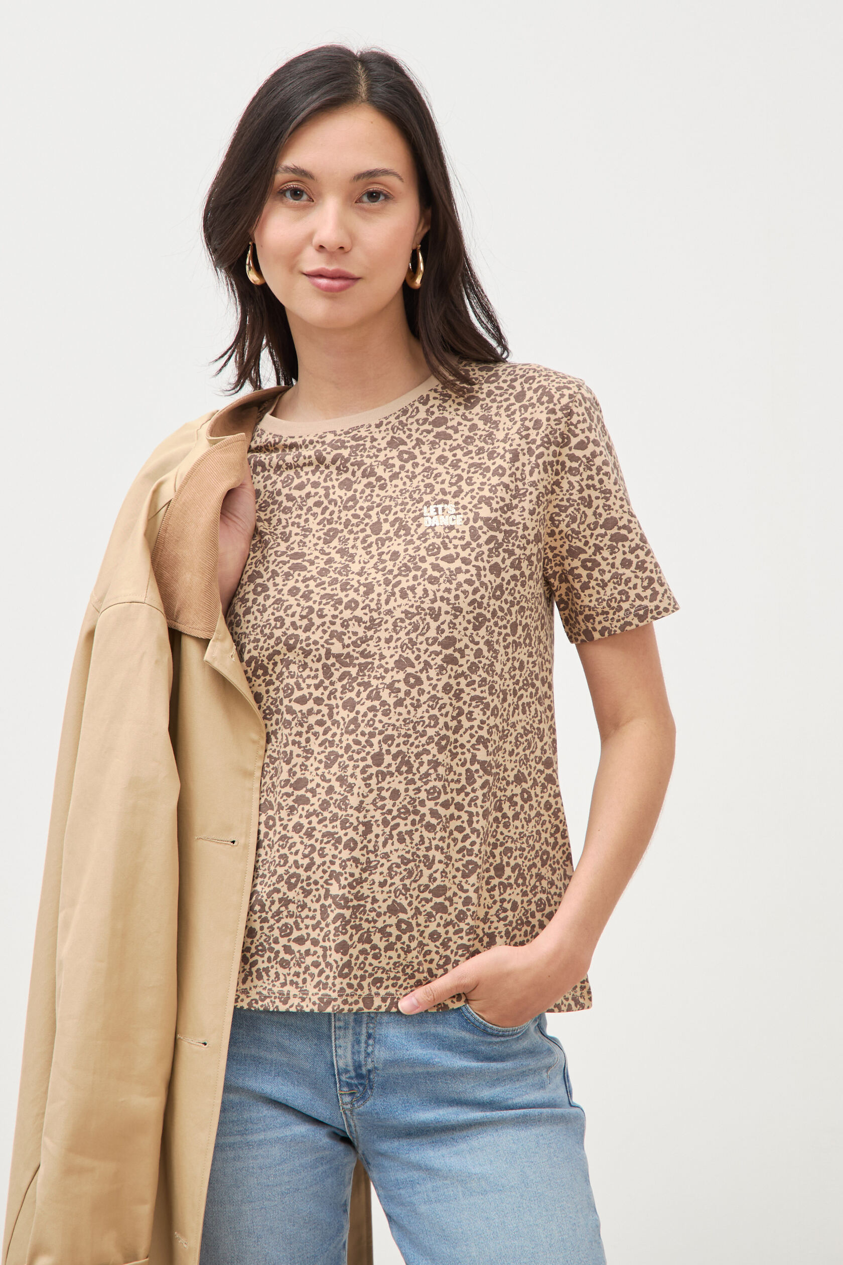 T-shirt droit col rond manches courtes, BONOBO