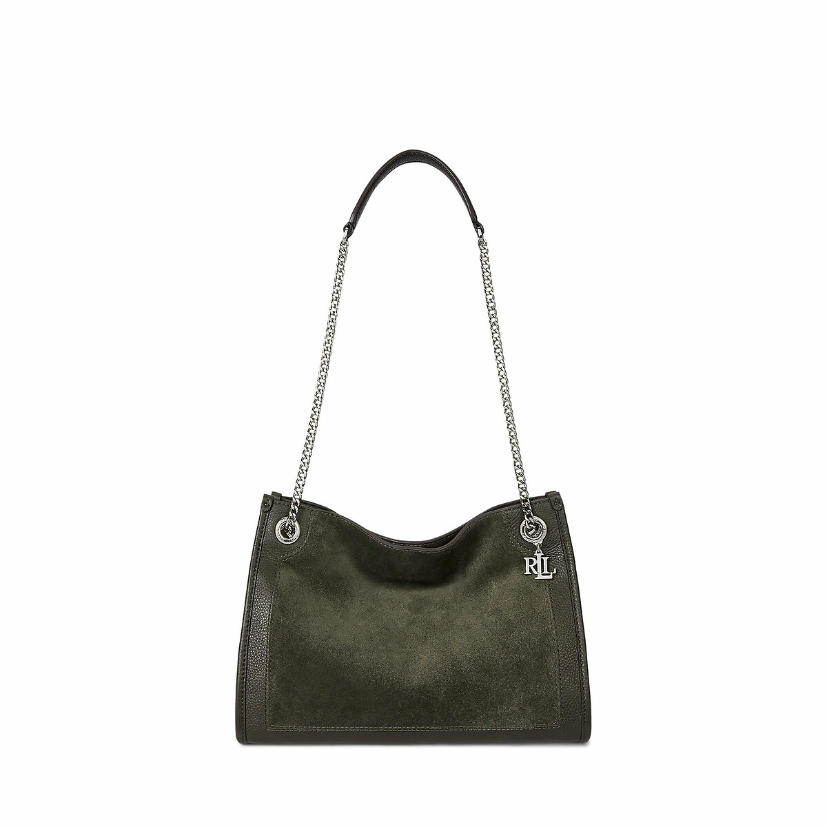 Suède leren handtas, ketting schouderriem