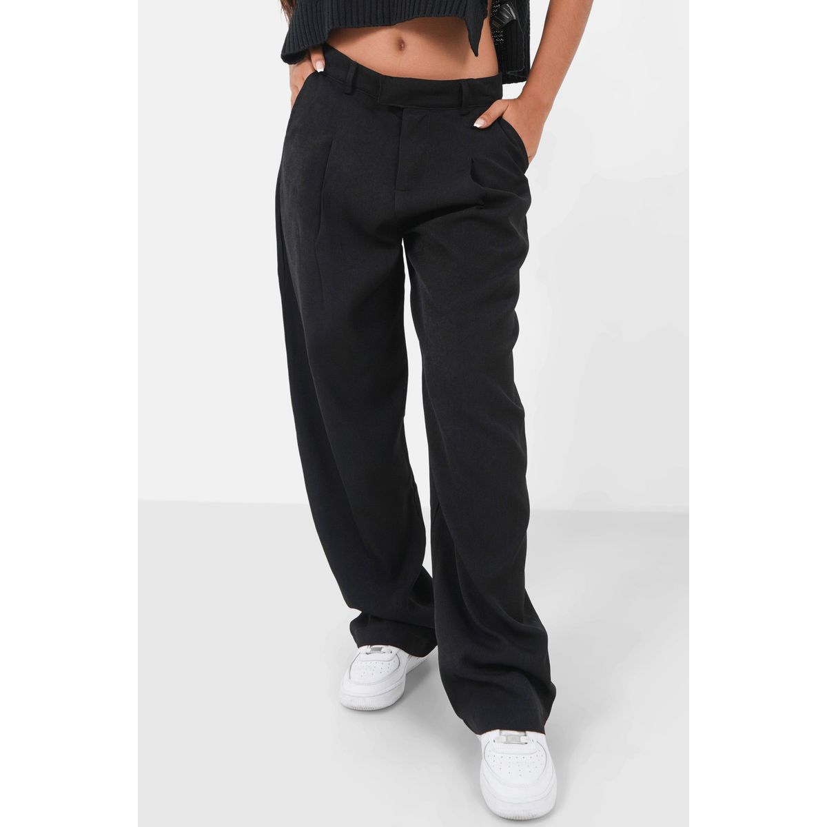 Pantalon taille ceinture reversible noir Sixth June La Redoute