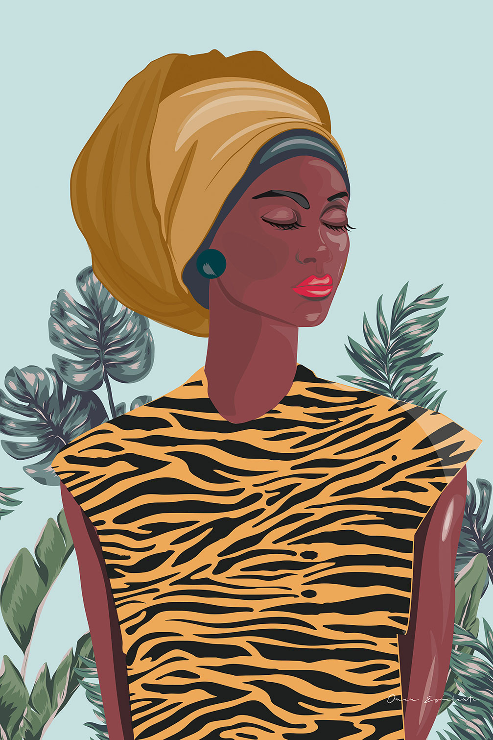 Tableau vintage Jamaican girl, HEXOA
