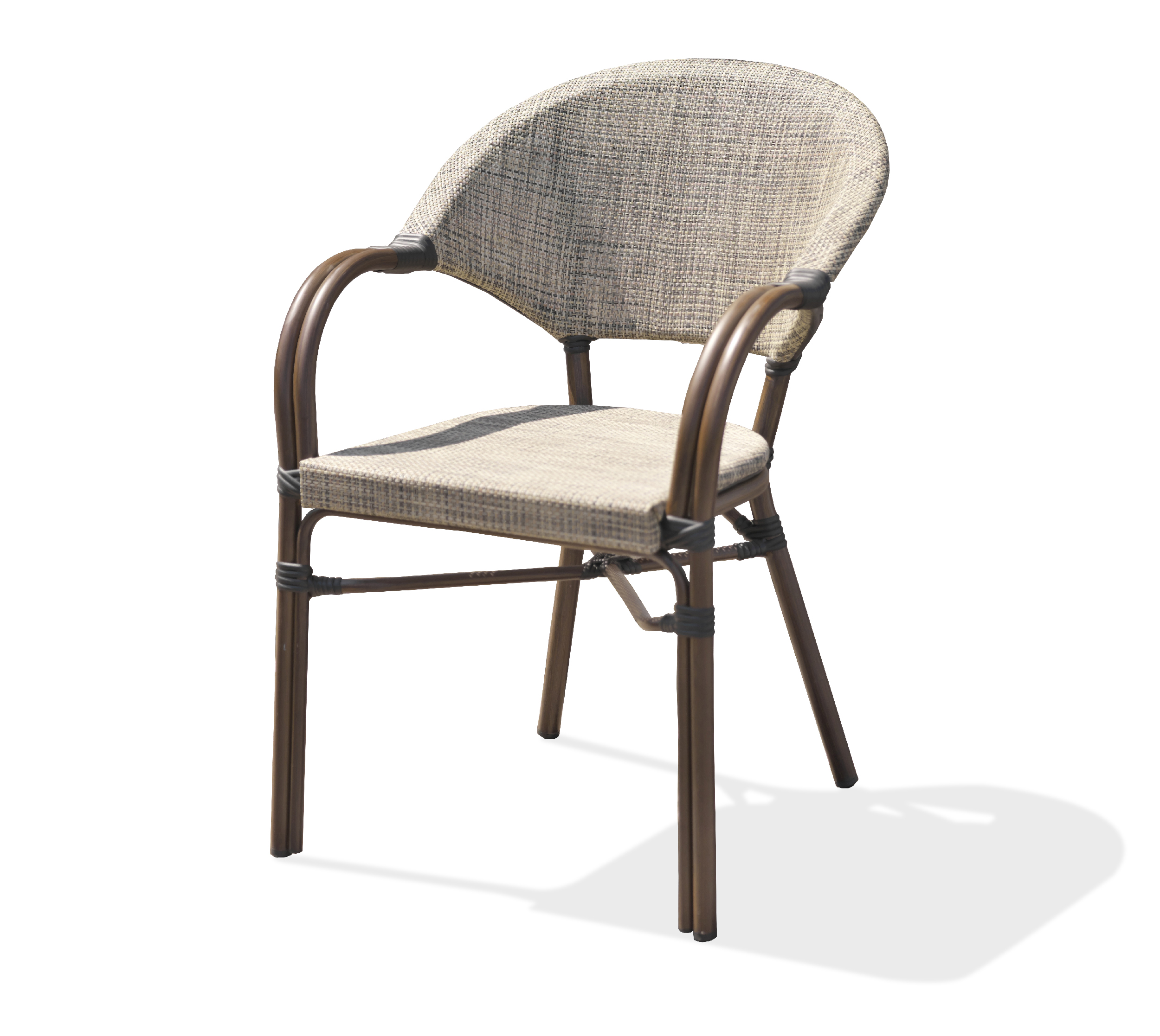 Fauteuil de jardin empilable en aluminium et textilène USHUAIA, DCB GARDEN